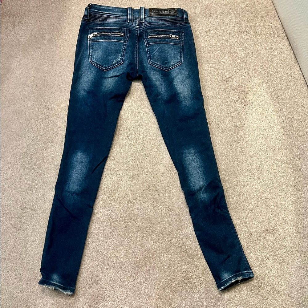 Rock Revival Dark Blue Moto Skinny Jeans - Picture 2 of 2